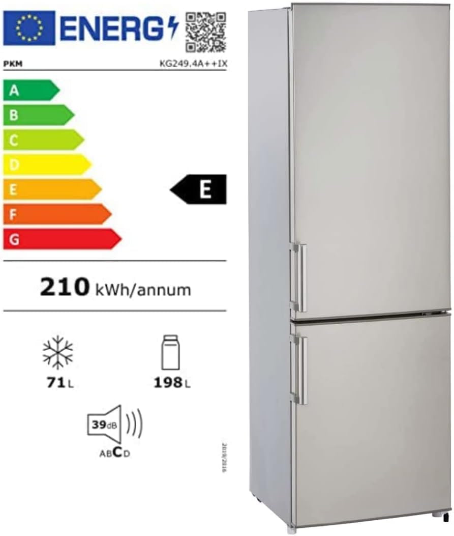 PKM Kühl Gefrierkombination Höhe 180Cm X Breite 56Cm Inox KG249.4A++IX