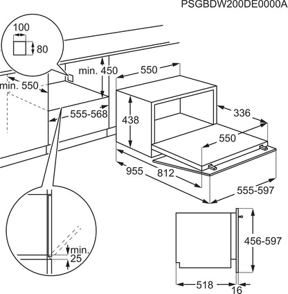 Série 600 Mini Lave-Vaisselle De Table, 55 Cm, ESF2400OW, Libre, Capacité 6 Couverts, 6 Programmes De Lavage, 438 X 550 X 500 Mm, Argent