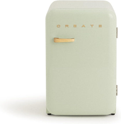 / RETRO FRIDGE 83.5 Wood/Réfrigérateur Vert Avec Poignée Bois/Pratique Et Fonctionnel, Matériaux Résistants