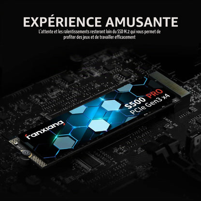 SSD Nvme 256Go SSD M.2 Pcie Gen3.0X4 2280 Disque SSD Interne 256Go, Jusqu'À 3000Mo/S En Lecture - Compatible Avec Notebook, Desktop, Pc(S500Pro)