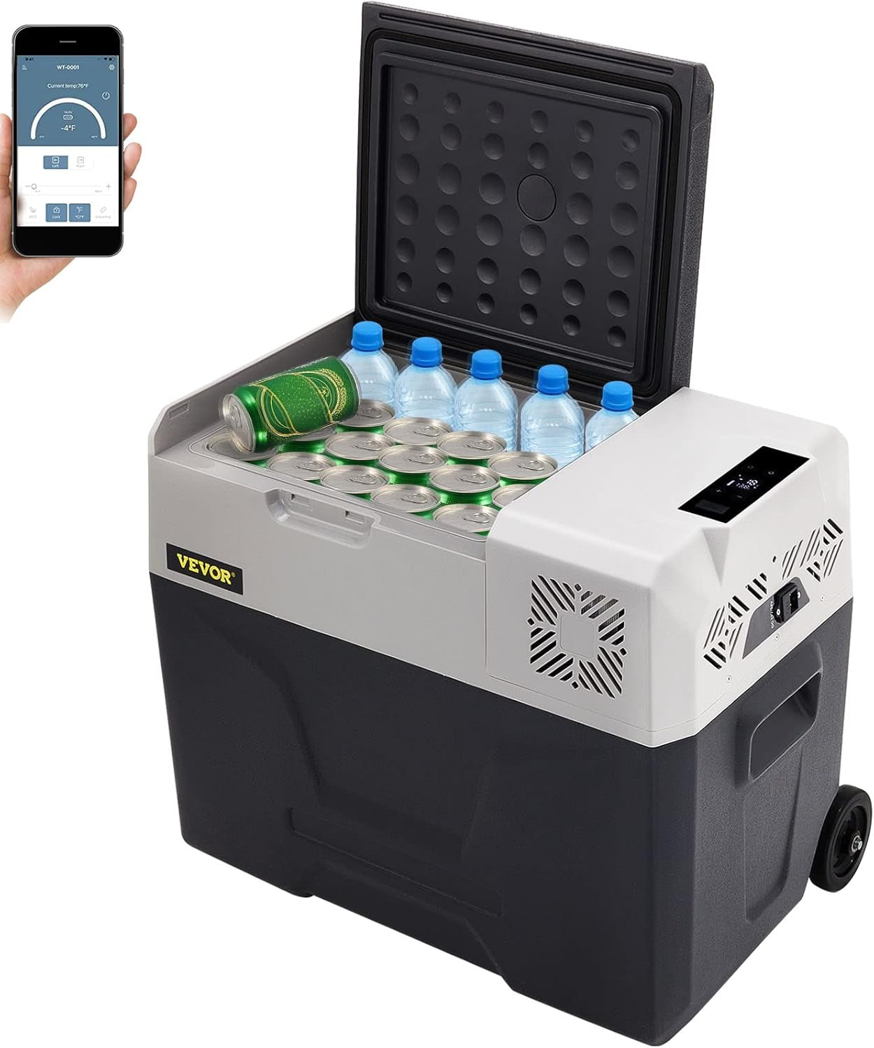 Mini Réfrigérateur Portable Pour Voiture 40L, Avec Écran LCD Numérique, 220 V Mini Réfrigérateur Congélateur, Congélateur Pour Réfrigérateur Portable De -20 À 20 Degrés C