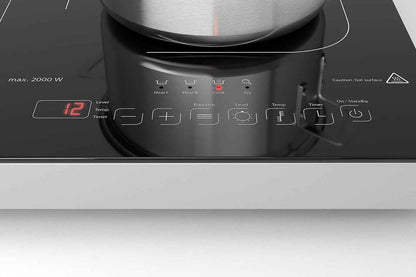 Progourmet 3500 Plaque De Cuisson À Induction Double Mobile, 3500 W Powersharing, 60-240 °C, 4 Fonctions, Minuterie 180 Min, Casseroles Jusqu'À 24 Cm, Vitrocéramique