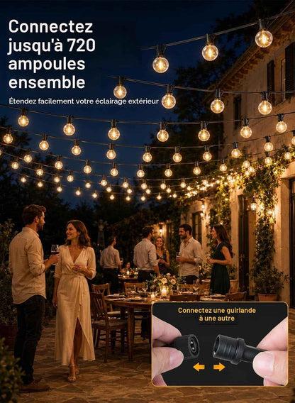 30M Guirlande Guinguette G40 Ip44,Ampoules Incassables