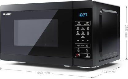 MS02EB 20 Litres Noir - Micro-Ondes 800 W - 11 Niveaux De Puissance - Fonction De Décongélation