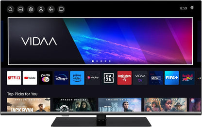 QLED VIDAA LT-40VQF555D Téléviseur Full HD, HDR Avec Triple Tuner Intégré, 40 ", LED Noir