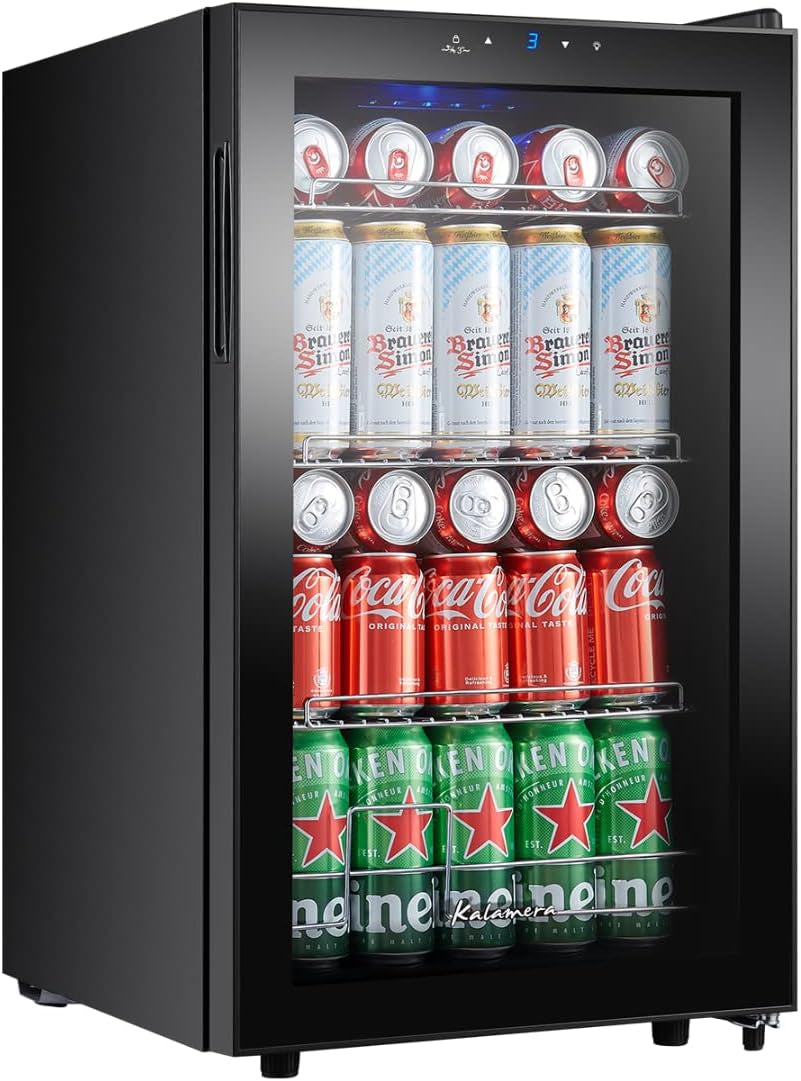 KRC-68GE Réfrigérateur À Boissons, Petit Réfrigérateur À Bouteilles Avec Panneau De Commande Tactile, Zone De Refroidissement 3-18 °C, Réfrigérateur À Bière, 68 Litres, 38 Db, Éclairage