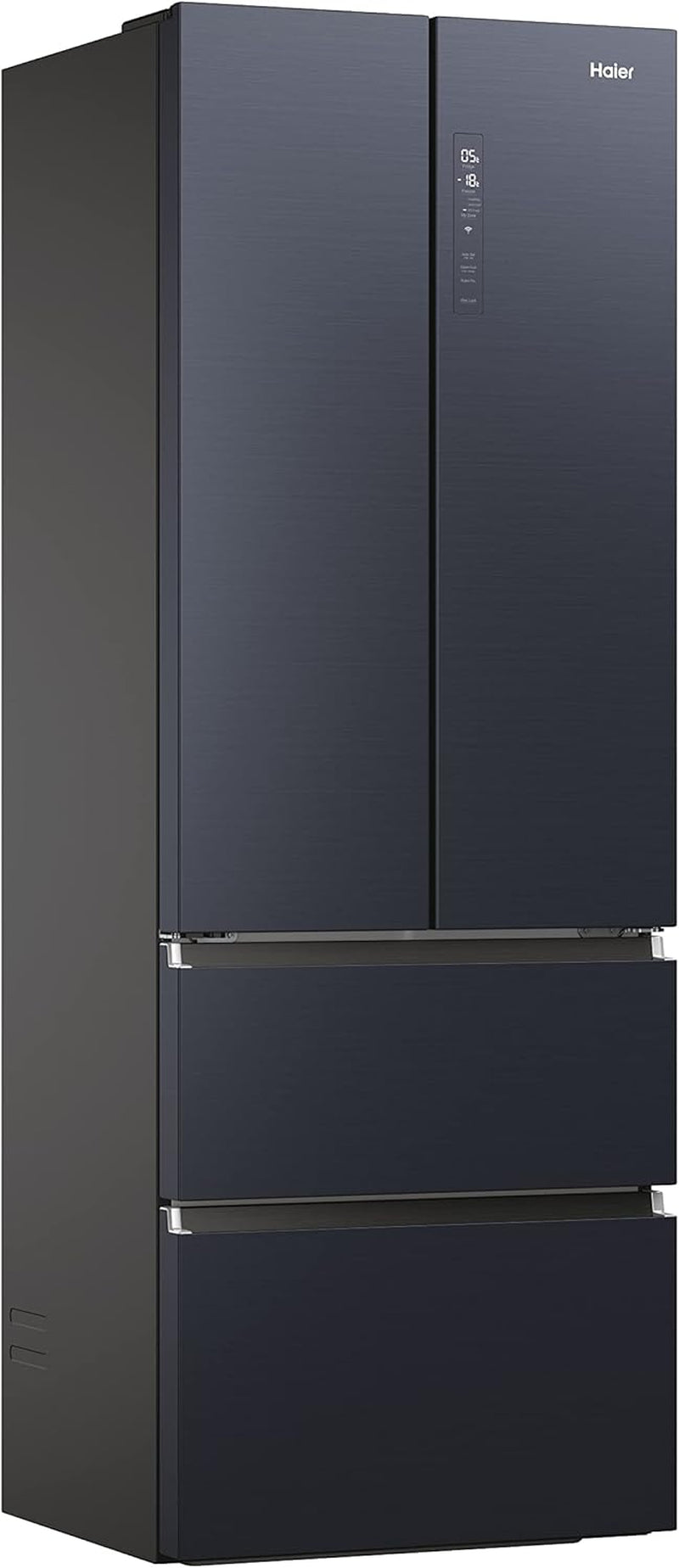 HFW7720ENMB Réfrigérateur Combiné - Pose Libre, 477L, 4 Portes, My Zone Plus, Humidity Zone, Smart Home (Wi-Fi), Noir, Classe E