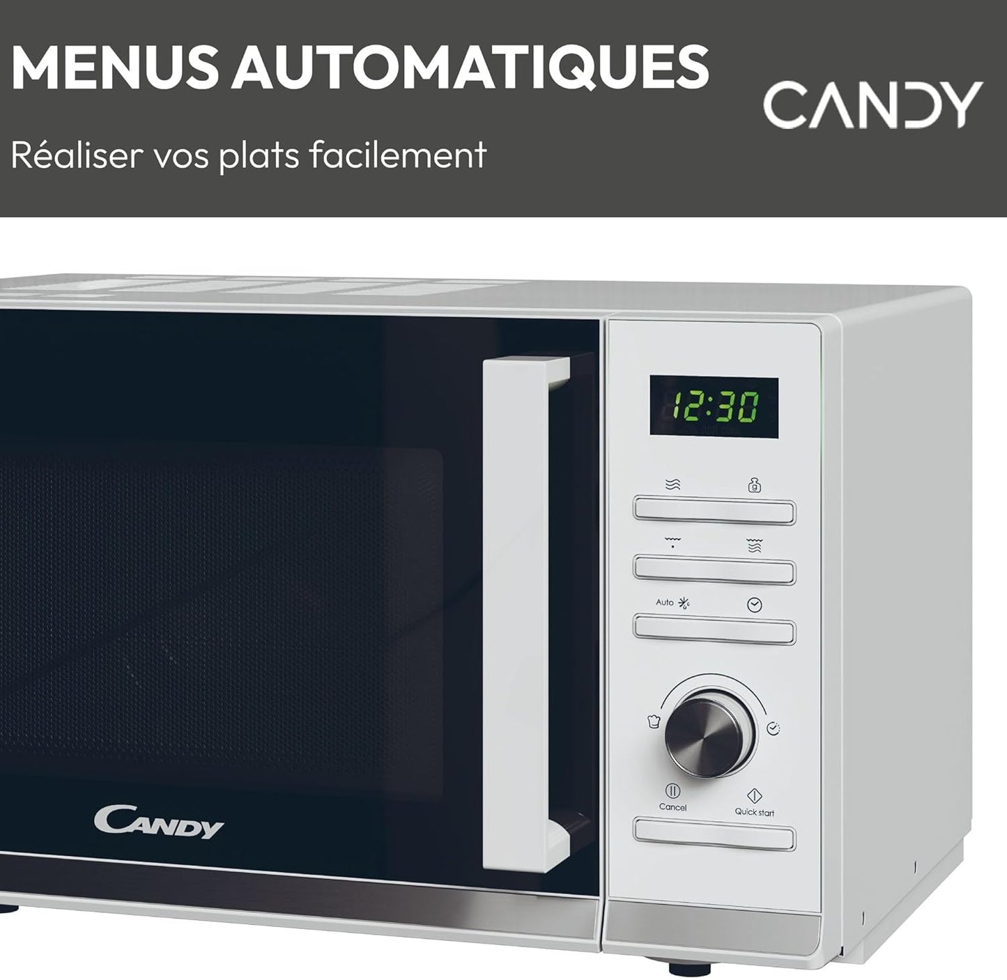 Moderna CMGA23TNDW Four Micro-Ondes Gril 900W 23L Digital, Fonction Décongélation, Plateau Tournant, 11 Niveaux De Puissance,19 Menus Auto, Grille Métal, Cuisson Express, Sécurité Enfant,Blanc
