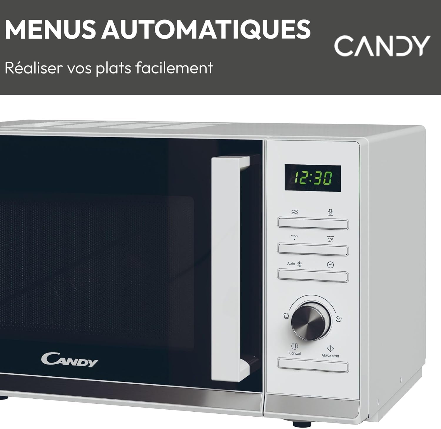 Moderna CMGA23TNDW Four Micro-Ondes Gril 900W 23L Digital, Fonction Décongélation, Plateau Tournant, 11 Niveaux De Puissance,19 Menus Auto, Grille Métal, Cuisson Express, Sécurité Enfant,Blanc
