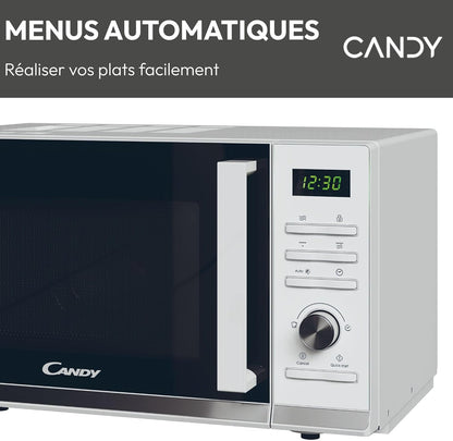 Moderna CMGA23TNDW Four Micro-Ondes Gril 900W 23L Digital, Fonction Décongélation, Plateau Tournant, 11 Niveaux De Puissance,19 Menus Auto, Grille Métal, Cuisson Express, Sécurité Enfant,Blanc