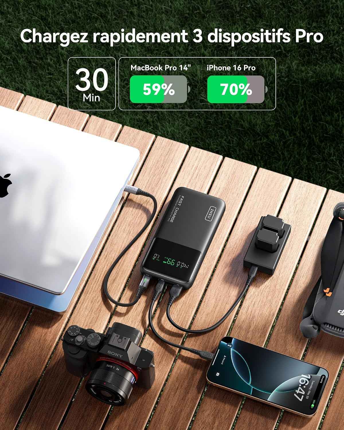 Batterie Externe Pour Ordinateur, Petit 140W 27000Mah USB C Power Bank | Autorisé En Avion, Câble USB C, Batterie Portable Charge Rapide Avec Macbook, Steam Deck, Iphone 17 Samsung Ipad Etc
