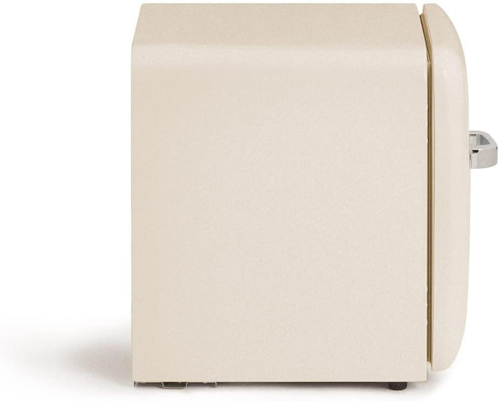/ RETRO FRIDGE 50 Silver/Réfrigérateur Blanc Cassé Avec Poignée Argent/Pratique Et Fonctionnel, Matériaux Résistants
