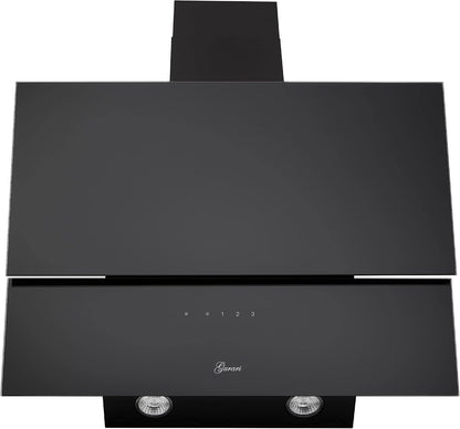 GCH D 268.6 BL Prime, Hotte Murale 60 Cm, Verre Noir, 1000M³/H, Télécommande, Tuyau Inclus