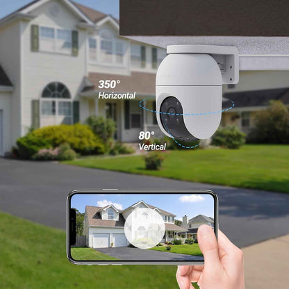4K(8MP) Caméra Extérieur Wifi À 360° C8C 4K 4Mm | Détection Humaine, Vision Nocturne En Couleur, Suivi Auto-Zoom, Audio Bidirectionnel, IP65 Etanche, Défense Active