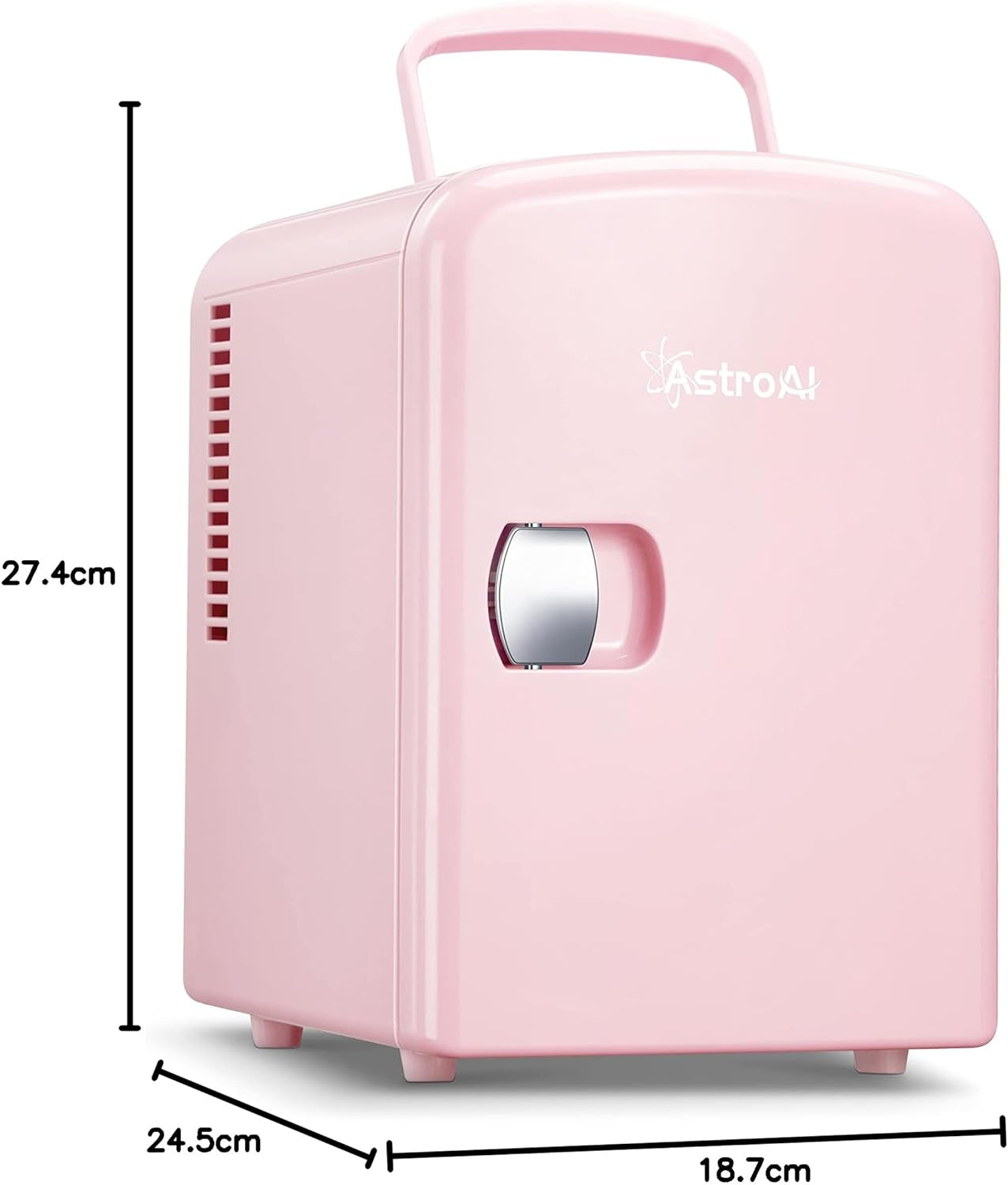Mini Frigo De Chambre, 4 Litres / 6 Canettes 330Ml, 12V/220V, Petit Frigo Cosmetique, Mini Réfrigérateur Voiture Portable, Glacière Électrique, Fonction Chaud/Froid (Rose)