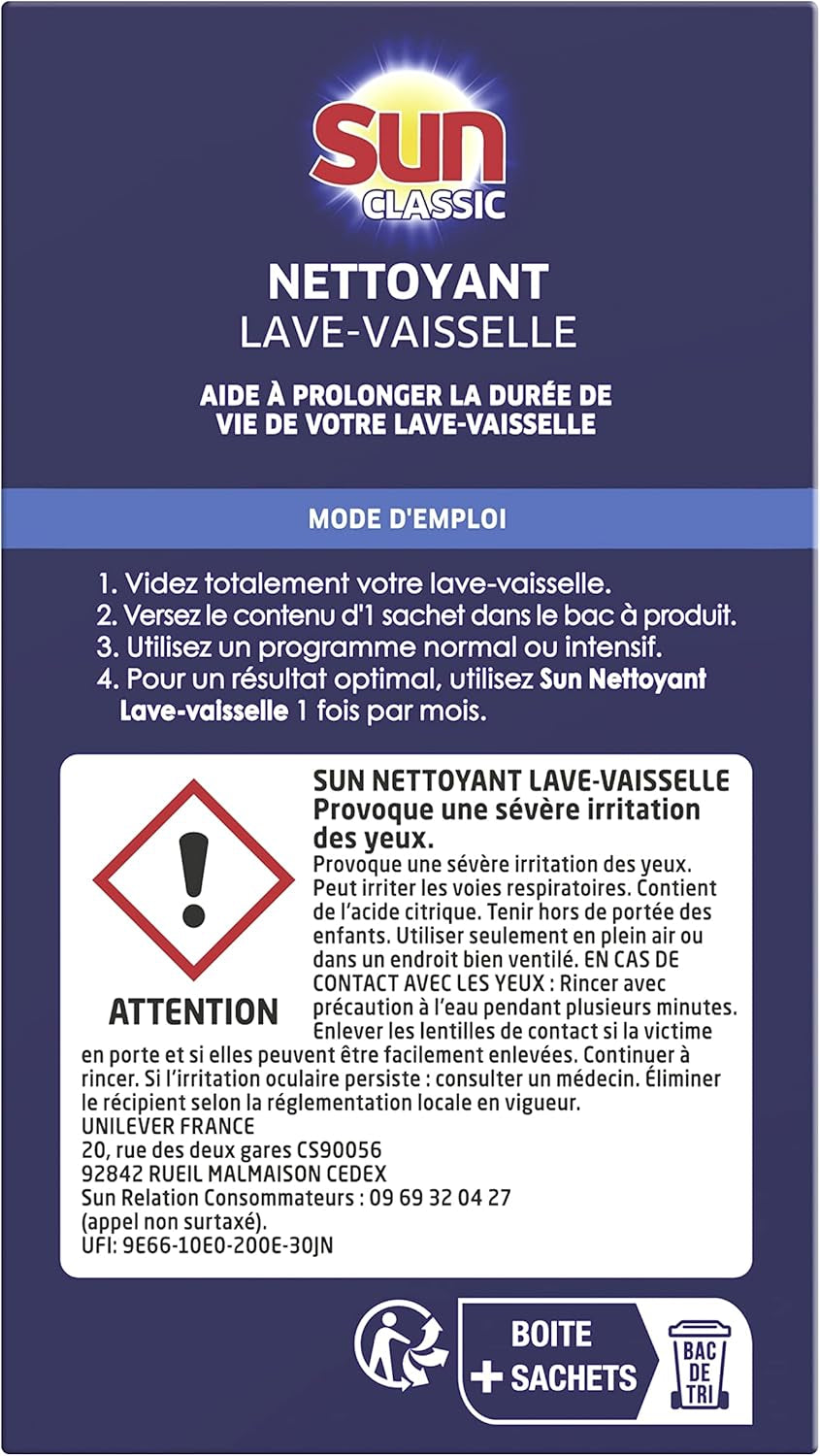 Nettoyant Lave-Vaisselle Classique 3 Doses Contre Le Calcaire Et Les Dépôts De Graisse
