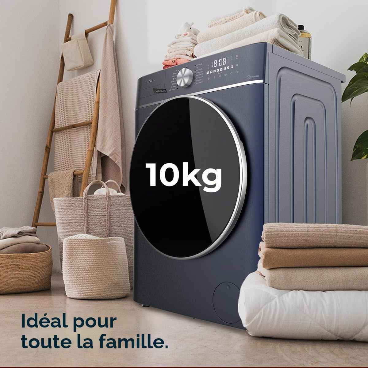 Lave Linge Frontal Bolero Dresscode 7150 Inverter A, Machine À Laver 7 Kg, 1400 Tr,Min, 12 Programmes, Classe A, Inverter Plus, Steam Max, Drum Clean, Départ Différé, Sécurité Enfant