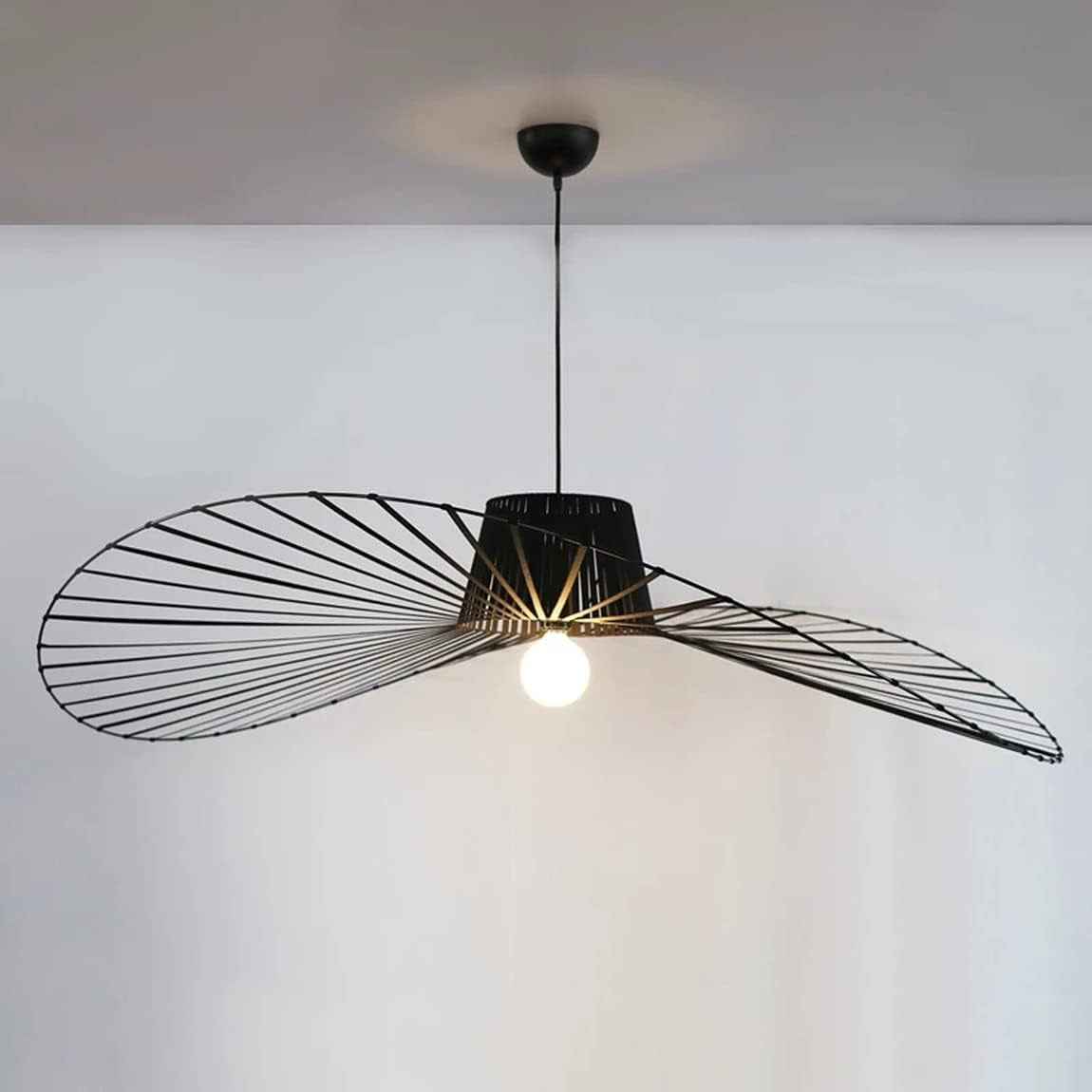 Lustre Vertigo Suspension Blanc 140 Cm, Lampe Vintage Suspension Vertigo Rétro LED Salon Lustre for Intérieur Salon Fibre De Verre +Polyuréthane De Chapeau LED E27,Blanc,140Cm