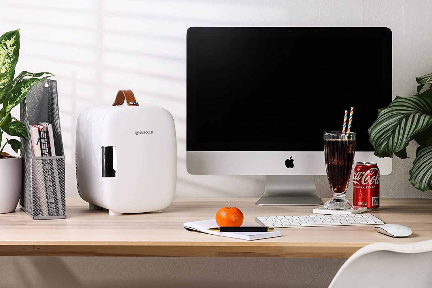 Subcold Pro4 Mini Frigo De Luxe | 4 Litres/6 Canettes | AC Et USB | Petit Réfrigérateur Portable Pour Le Bureau, La Chambre, La Voiture, Les Voyages, Les Soins De La Peau Et Les Cosmétiques (Blanc)