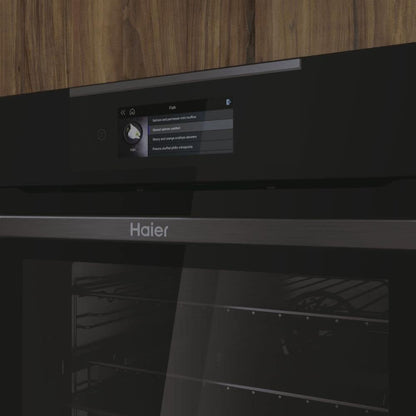 I-TOUCH Série 4 HWO60SM5T9BHD Four Encastrable/Niche 60 Cm/Fonction Wi-Fi/Nettoyage À Pyrolyse / 14 Fonctions Noir