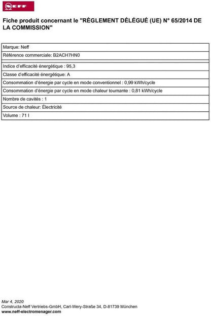 Four Encastrable Pyrolyse B2ACH7HN0 N50