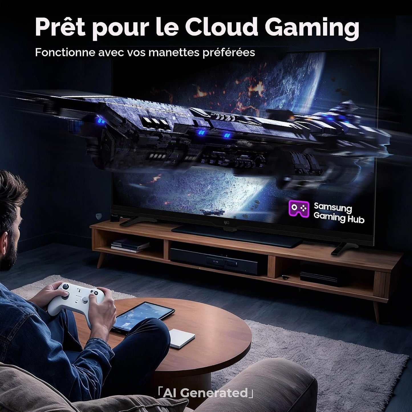 40 Pouces (102 Cm) Smart TV 1080P Full HD Tizen OS, Gaming Hub HDR 10 | Dolby Audio, HDMI, Miracast, Commande Vocale, 350+ Chaînes TV Gratuites,Téléviseur À Écran Plat
