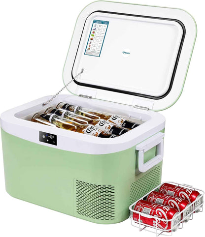 BINGI Compresseur Glacière Portable 12,8 Litres 12/24 V CC Et 230 V AC, Mini Réfrigérateur Pour Voiture, Camion, Camping, Camping-Car Et Maison