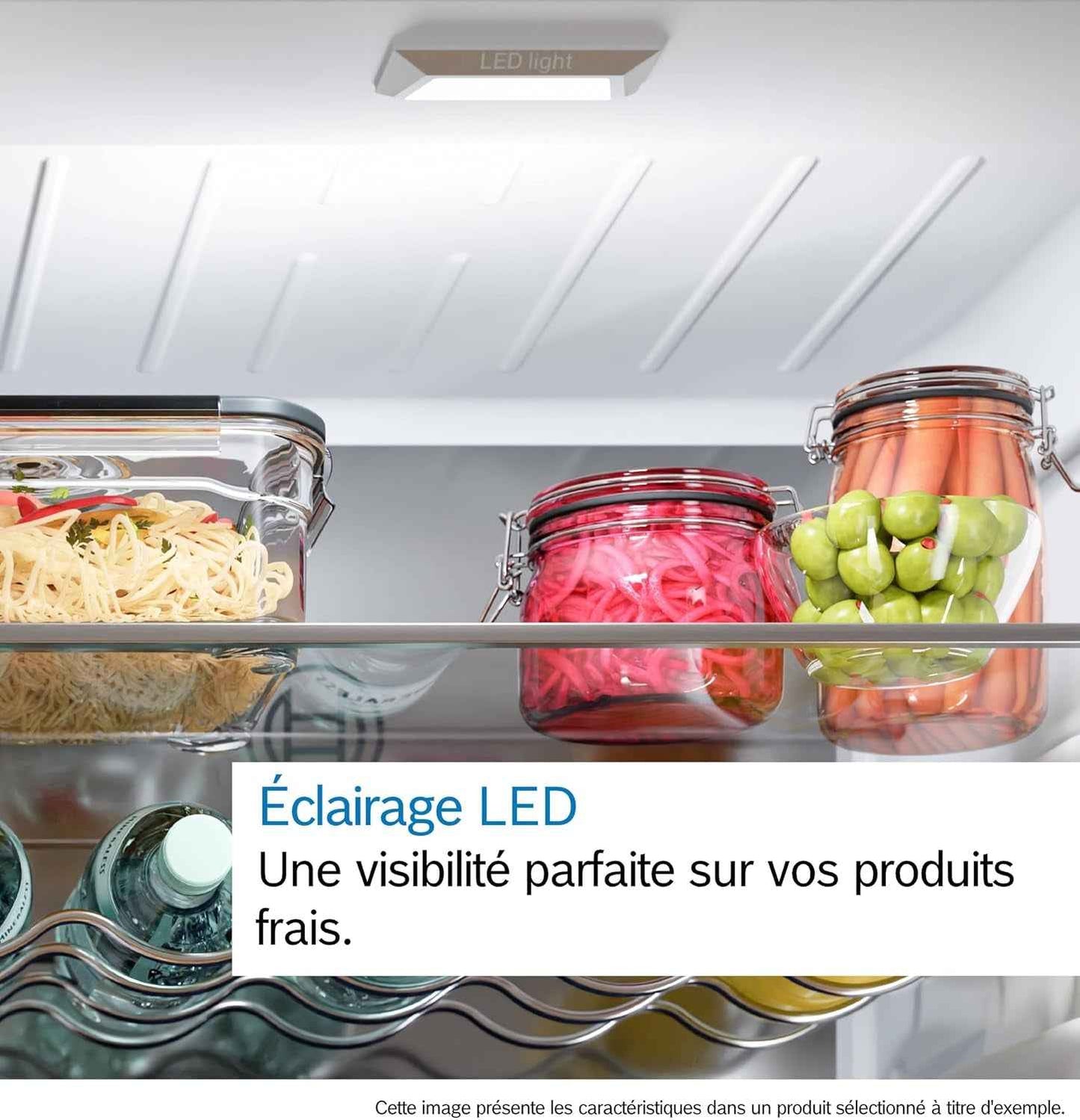 Bosch KIV86VSE0 Série 4 - Réfrigérateur Combiné, Encastrable, Éclairage LED | 177.2 X 54.1 Cm, 183 L, Vitafresh, Cool Airflow, Alarme Porte Ouverte, 30-35 Db