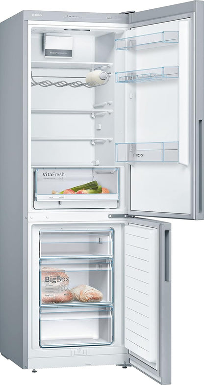KGV36VLEAS, Série 4, Réfrigérateur Congélateur, Pose Libre, 186 X 60 Cm, 214 L / 94 L, Inox