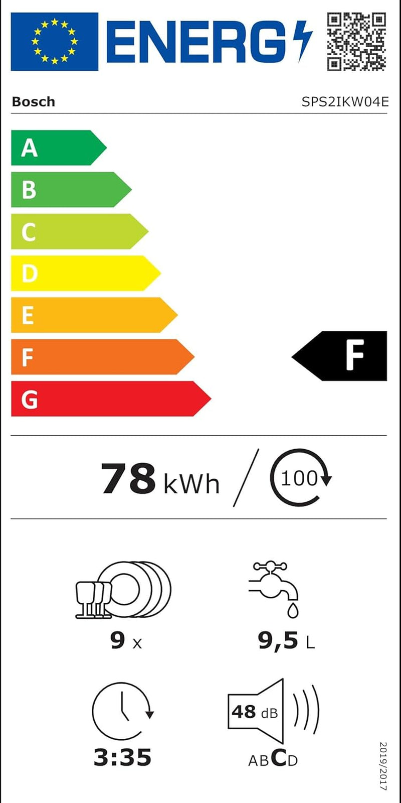 SPS2IKW04E - Série 2 - Lave-Vaisselle Pose-Libre - 45Cm - Home Connect - 9 Couverts - Moteur Ecosilence - Blanc