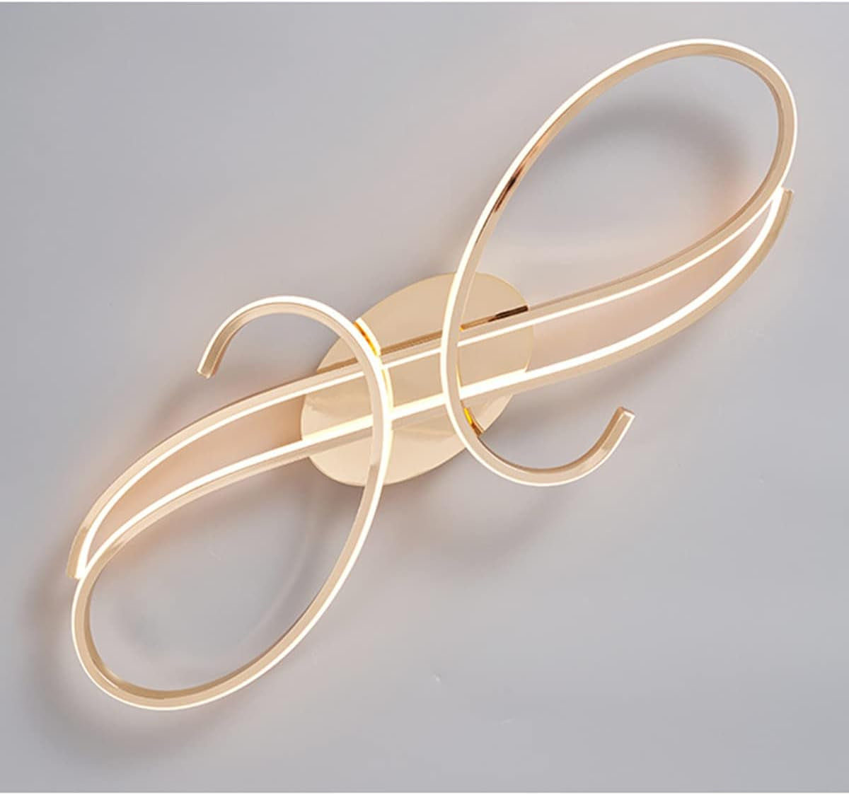 LED Design Plafonnier Salon Moderne Lustre Dimmable Salle À Manger Lustre Salle À Manger, Chambre À Coucher, Salon Métal Chromé Plafonnier (Or, L60Cm)