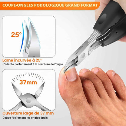 Coupe Ongle Professionnel, Pince Coupe Ongle Pied Pour Ongles Épais Pour Personnes Âgées Avec Large Ouverture, Kit Coupe Ongle Allemand Pour Hommes Ongles Incarnés Avec Lame Incurvée Inclinée