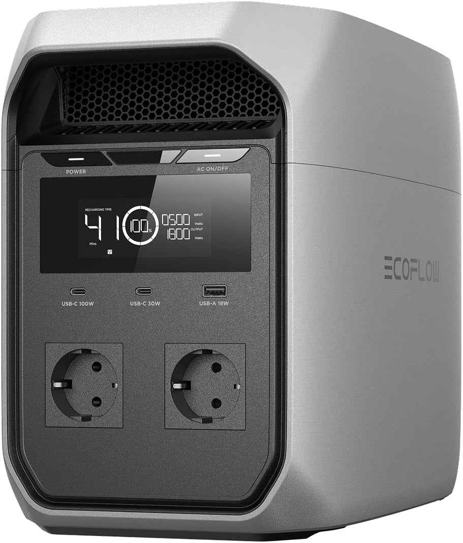 Station Électrique Portable ECOFLOW DELTA 3 Classic 1024Wh, Batterie LFP | Sortie CA 1800 W, USB-C 100 W, Batterie Nomade Charge Rapide En 1 H, Générateur Solaire Pour Camping, Camping-Car Et Secours