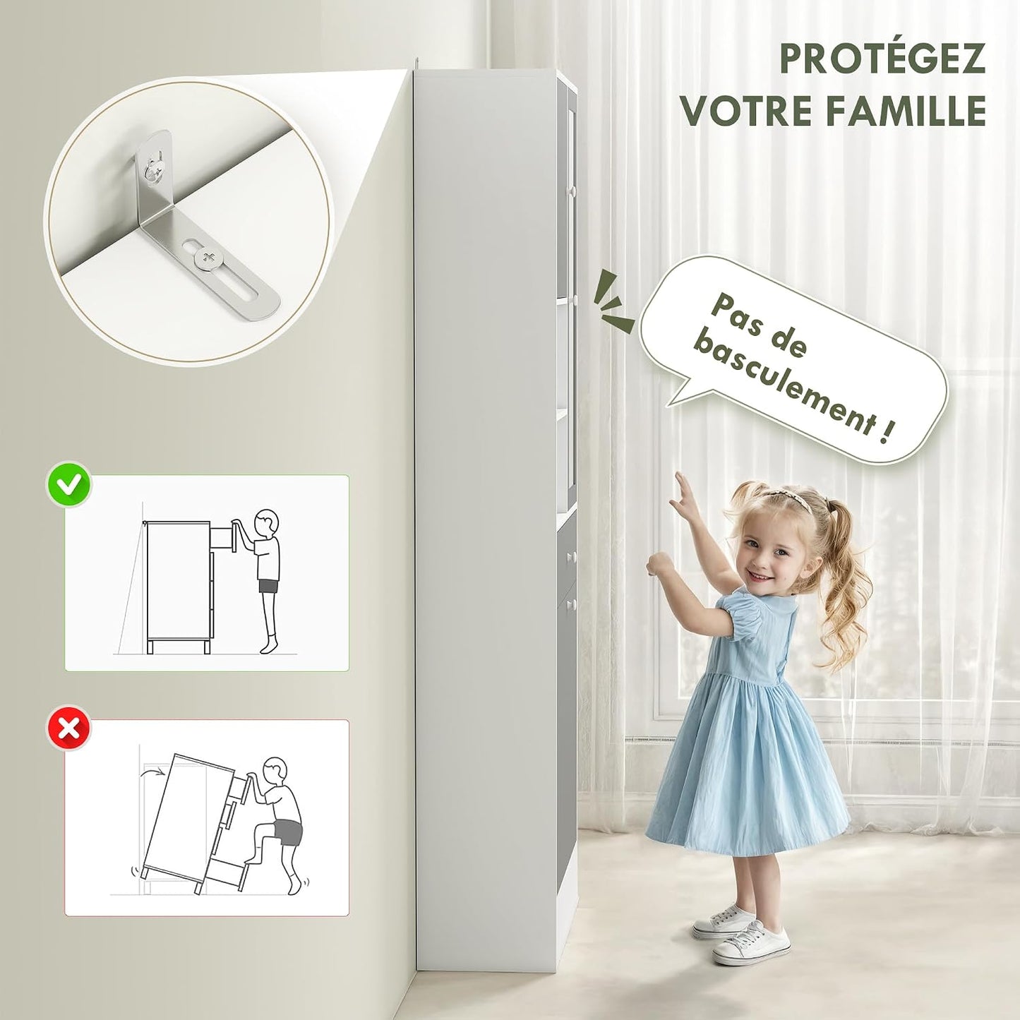 Meuble De Salle De Bain Haut Avec Coffre a Linge Et Miroir | Meuble De Rangement, Placards À Portes, 2 Compartiments Ouverts, Tiroir, Étagère Réglable, 62 X 28,3 X 181 Cm, Gris Et Blanc