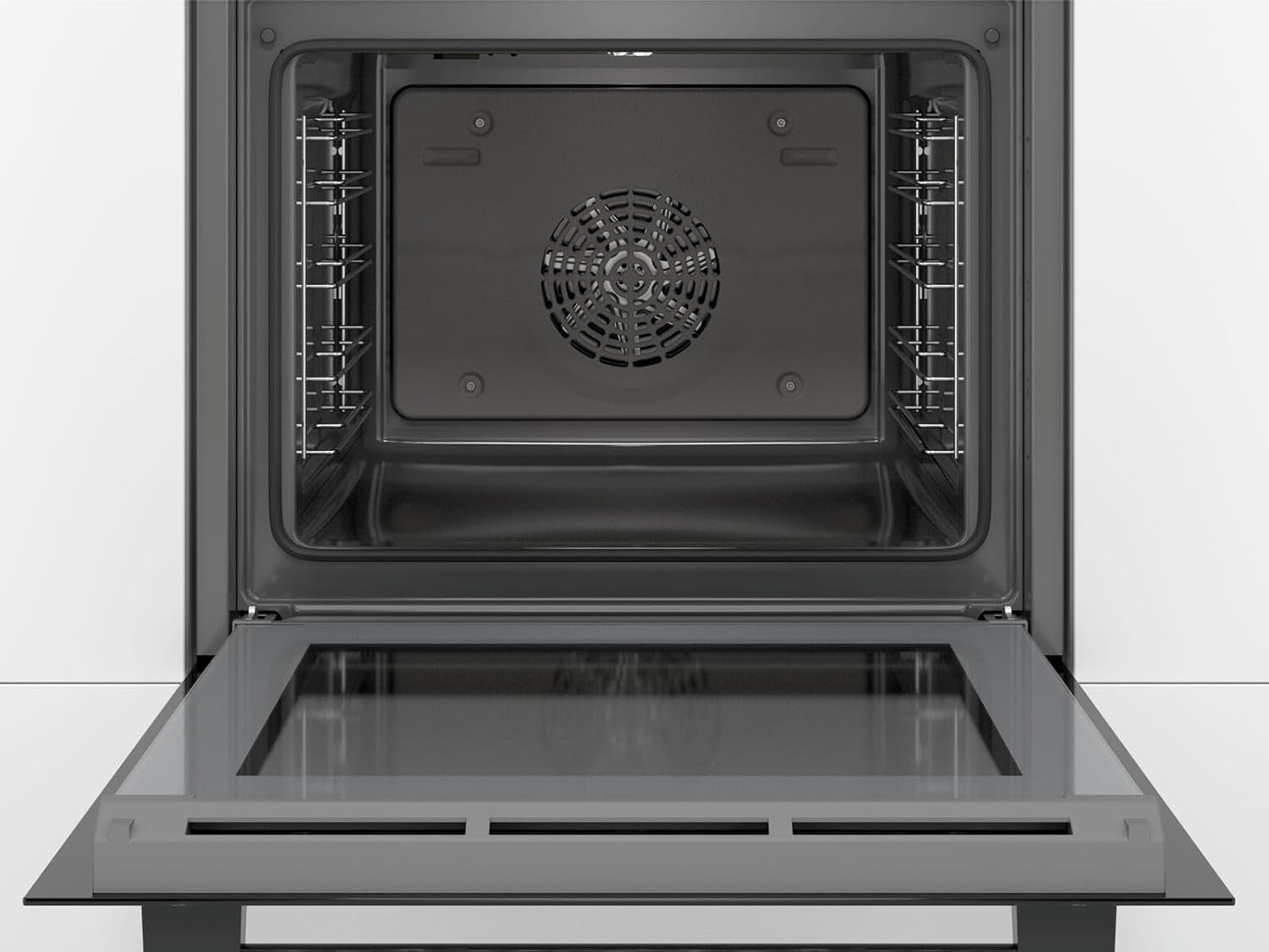 HBA533BS1 Série 4 Four Encastrable 60 X 60 Cm, Ecoclean Direct, Aide Au Nettoyage, Cuisson À Air Chaud 3D Sur 3 Niveaux, Écran LED, Bouton Escamotable, Chauffage Rapide, Sécurité Enfant