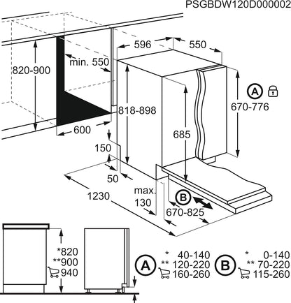 FSE63617P Lave-Vaisselle Entièrement Intégré 13 Couverts D Non Applicable, Noir