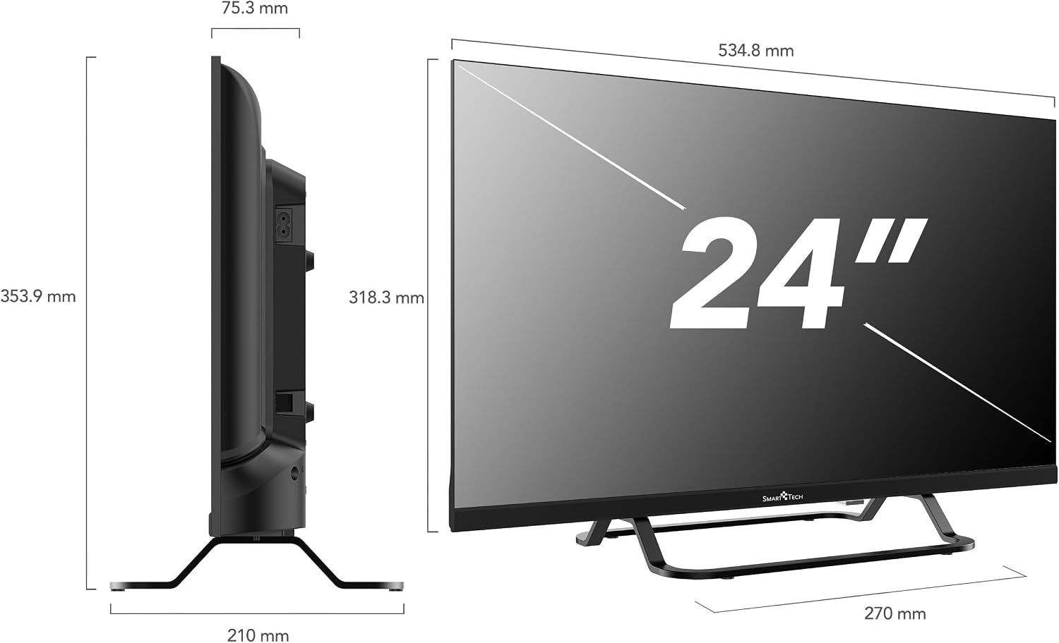 TV LED HD 24' (60 Cm) 24HV02V Smart TV VIDAA - Molotov, Netflix, Prime Video, Disney+, Youtube, Plex - 3Xhdmi - 2Xusb - Mode Hotel (24")