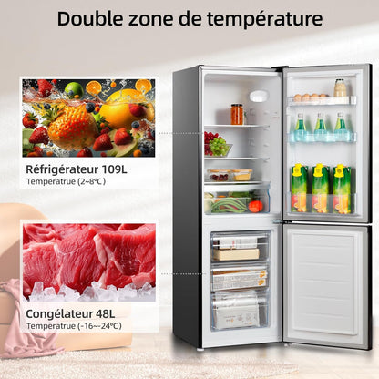 CBM159LEBD Réfrigérateur Congélateur Bas157 Litres (109 + 48) Low Frost, Faible Bruit, Refroidissement Rapide, Faible Emcombrement