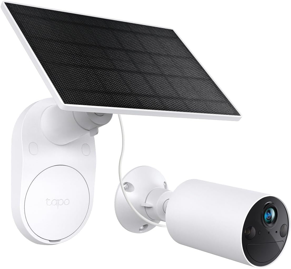 2K Camera Exterieur Sans Fil Solaire Detection Personne IA,C410 KIT | Alimentation Électrique Continue,Vision Nocturne Couleur, Stockage Flexible Microsd 512Go/Cloud,Ip65,Aucun Hub Requis