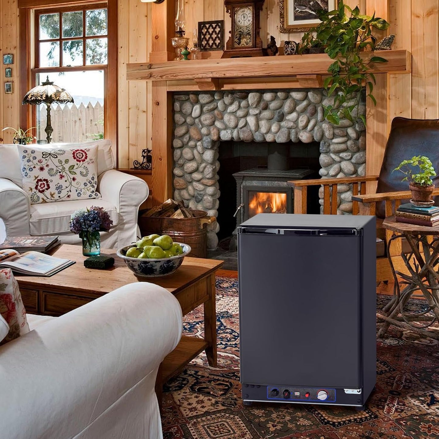 Frigo Gaz 60L, Frigo Trimixte 12V/220V/Gaz, Frigo Portable Silencieux, Idéal Pour Camping-Car, Caravane, Maison De Vacances, Mobile-Home, Noir