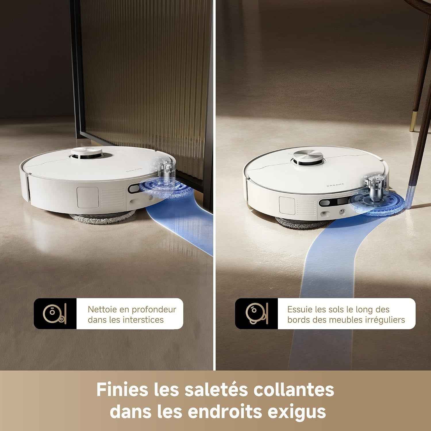 Dreame L40 Ultra AE Robot Aspirateur, 19 000 Pa Aspiration Puissante | Brosse Tricut, Nettoyage Sec-Humide, Dock Tout-En-1 Vidange Automatique, Sélection De Brosses Variée