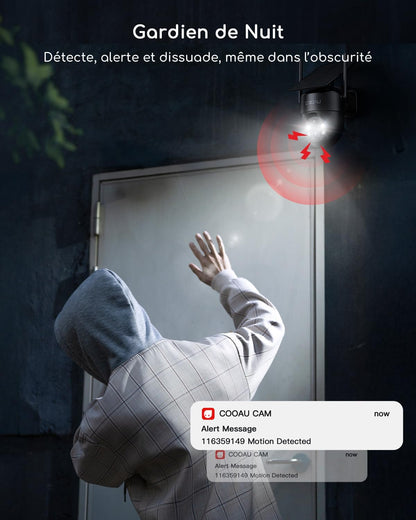 2K Camera Surveillance Wifi Exterieure Sans Fil, Caméra Solaire 3MP | 360° PTZ, Wi-Fi 6, Recharge Basse Luminosité, Détection PIR Intelligente, Appairage Bluetooth, 2.4 Ghz, IP66, 2 Paquets