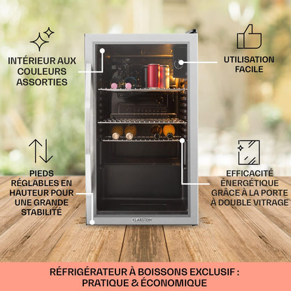 Mini Frigo De Chambre Et Bureau Pour Boisson, Petit Frigo Silencieux, Refrigerateur Mini Bar 80L, Petit Réfrigérateur Camping, Étagères Réglables Pour Le Vin, Cannette, Beer Fridge