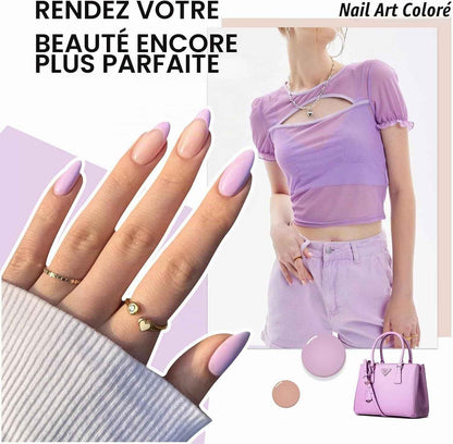 Vernis Semi Permanent Blanc Rose Violet Kit, 6 Couleurs Vernis Gel UV Semi Permanent Kit, Vernis À Ongles Gel Nail Polish UV LED Soak off Manucure Nail Art Kit, 8ML