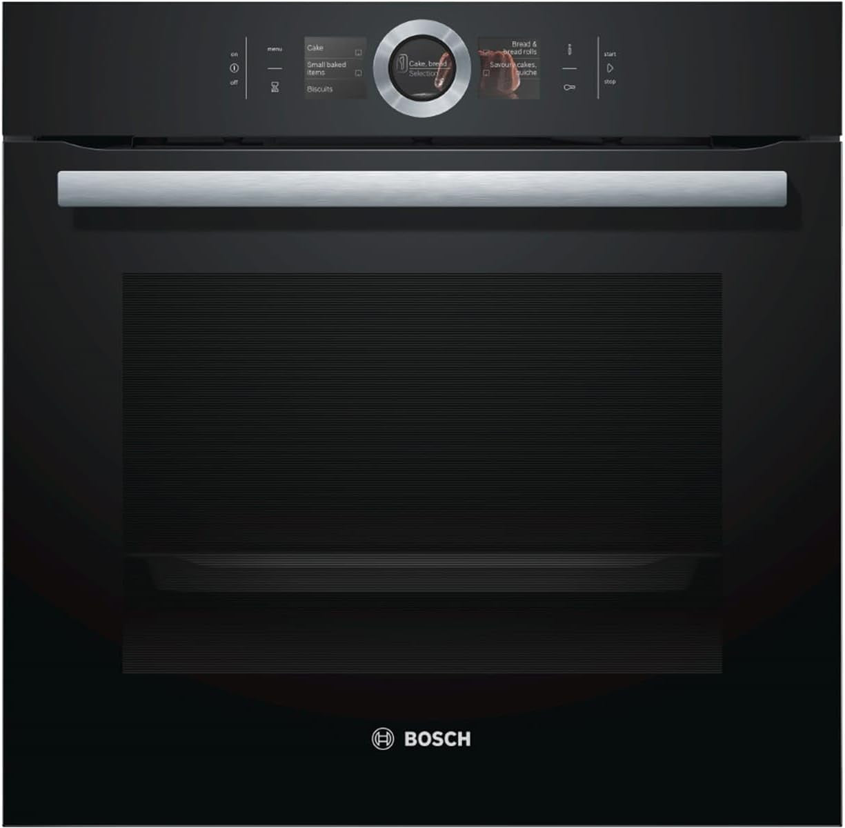 HBG676EB6 Serie 8 Four Électrique / A+ / 71 L / Gril Grande Surface / Plateau / Niveau De Pizza / Perfectroast & Perfectbake / Acier Inoxydable Noir