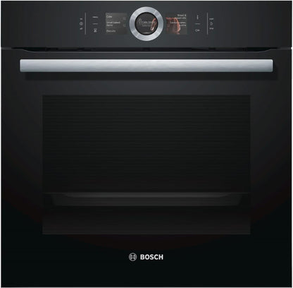 HBG676EB6 Serie 8 Four Électrique / A+ / 71 L / Gril Grande Surface / Plateau / Niveau De Pizza / Perfectroast & Perfectbake / Acier Inoxydable Noir