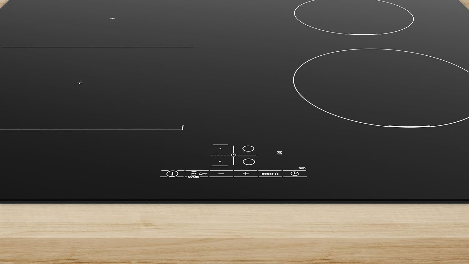 Bosch PVS611BB6E Série 4 - Plaque Induction, Zone Combi-Induction | 60 Cm, Noir, Powerboost (Induction), Touch Select, Timer Avec Fonction Arrêt