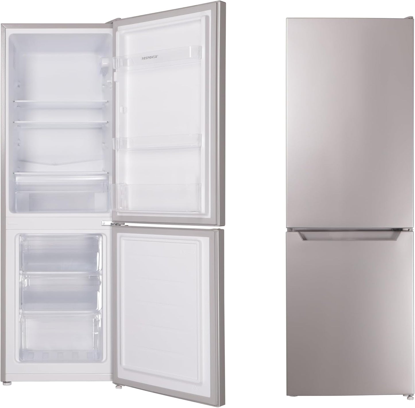 Respekta Réfrigérateur Congélateur Pose Libre / 109 L De Réfrigération / 48 L De Congélation/Avec Bac À Glaçons / KG144SI-37 / (H) 144 X (L) 47,4 X (P) 49,5 Cm / 39 Db/Argenté
