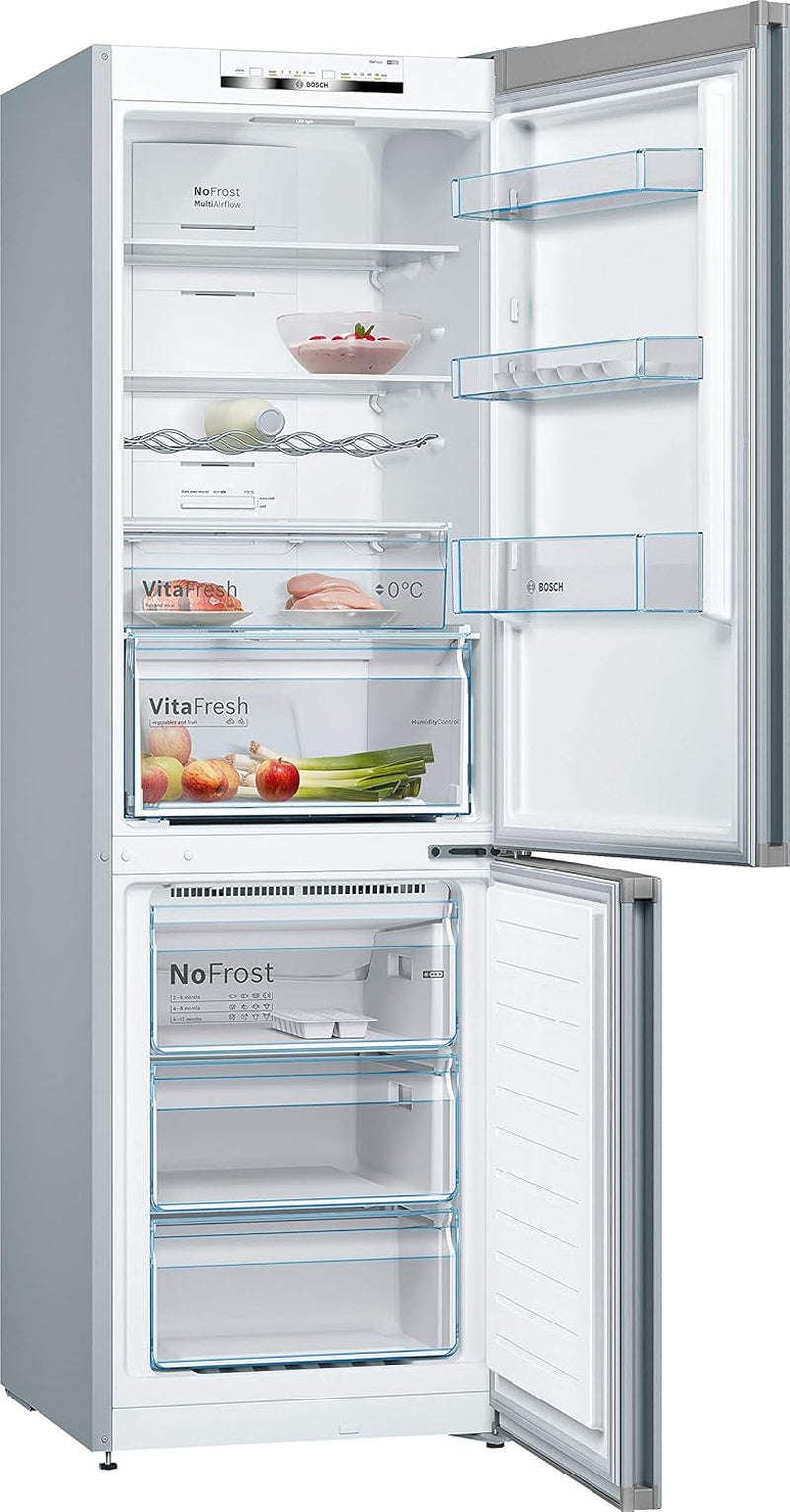 KGN36VLED Série 4 Réfrigérateur Combiné Pose-Libre - 326 L - 186 X 60 (H X L) - Inox