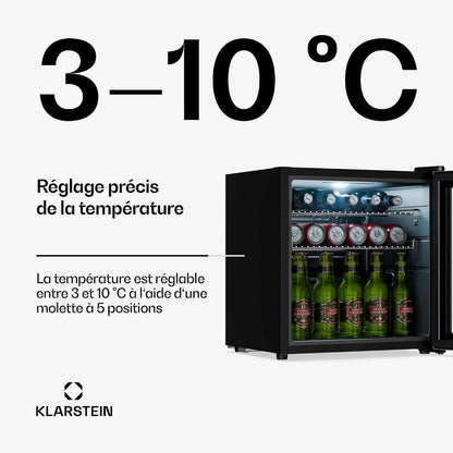 Réfrigérateur À Boissons Luxechill 60 L – Réfrigérateur À Boissons Avec Porte Vitrée, Commande Tactile 0-10 °C, 3 Clayettes, Éclairage LED, IPX4 Pour Cuisines D'Extérieur